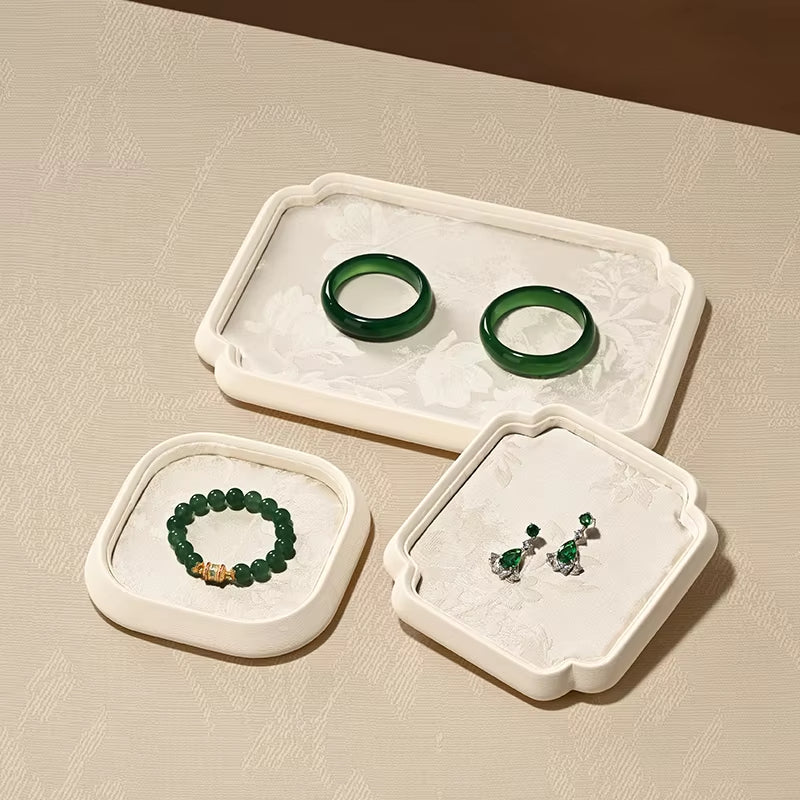 Oirlv Chinese Style Jewelry Tray Jewelry Display Plate Gold Silver Jade Bracelet Jewelry Display