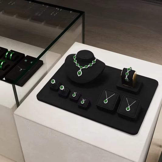 Black microfiber jewelry display set TT165