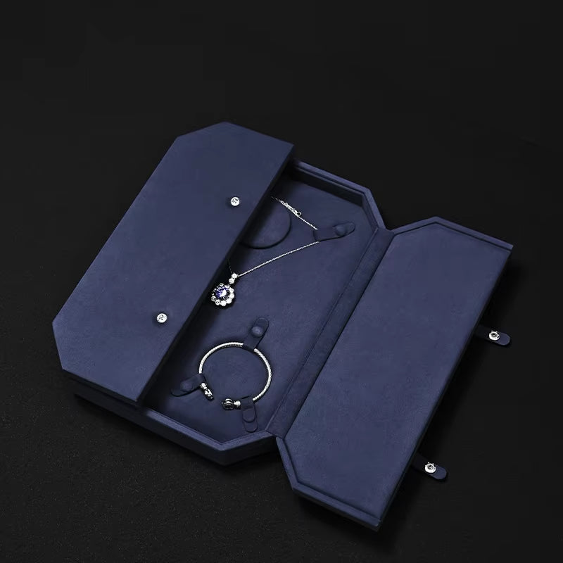 Oirlv Octagonal Jewelry Box Velvet Ring Necklace Earrings Bracelet Storage Box:H186