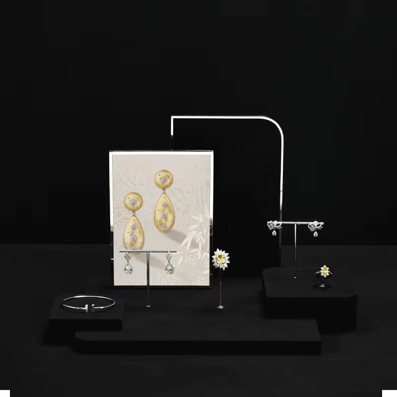 Oirlv Black Jewelry Display Prop Ring Earring Stand :TT442