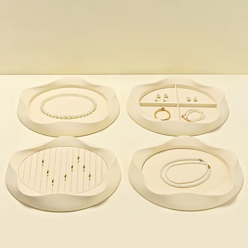 Oirlv Microfiber Jewelry Tray Pearl Necklace Ring Earring Bracelet Display:P220
