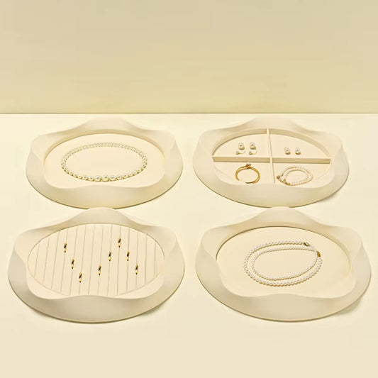 Oirlv Microfiber Jewelry Tray Pearl Necklace Ring Earring Bracelet Display:P220