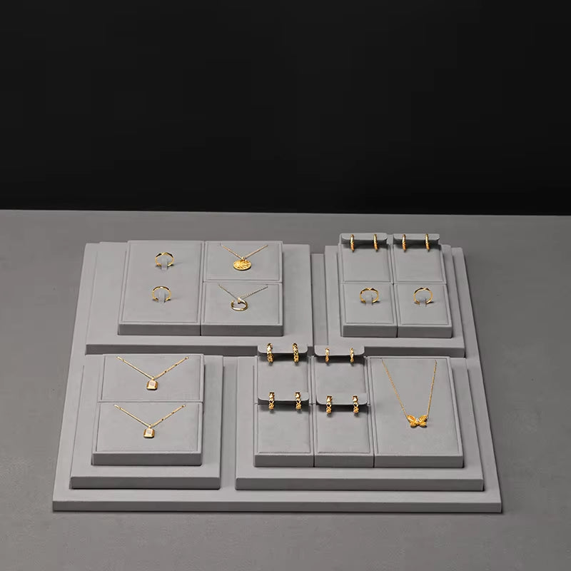 Oirlv Microfiber Jewelry Display Props Gray Jewelry Organizer Stand:TT512