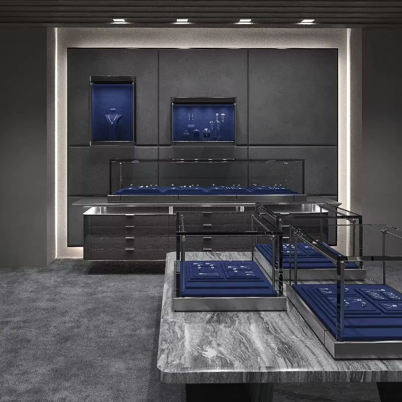 Oirlv Blue Microfiber Jewelry Display Prop Organizer Stand :TT511