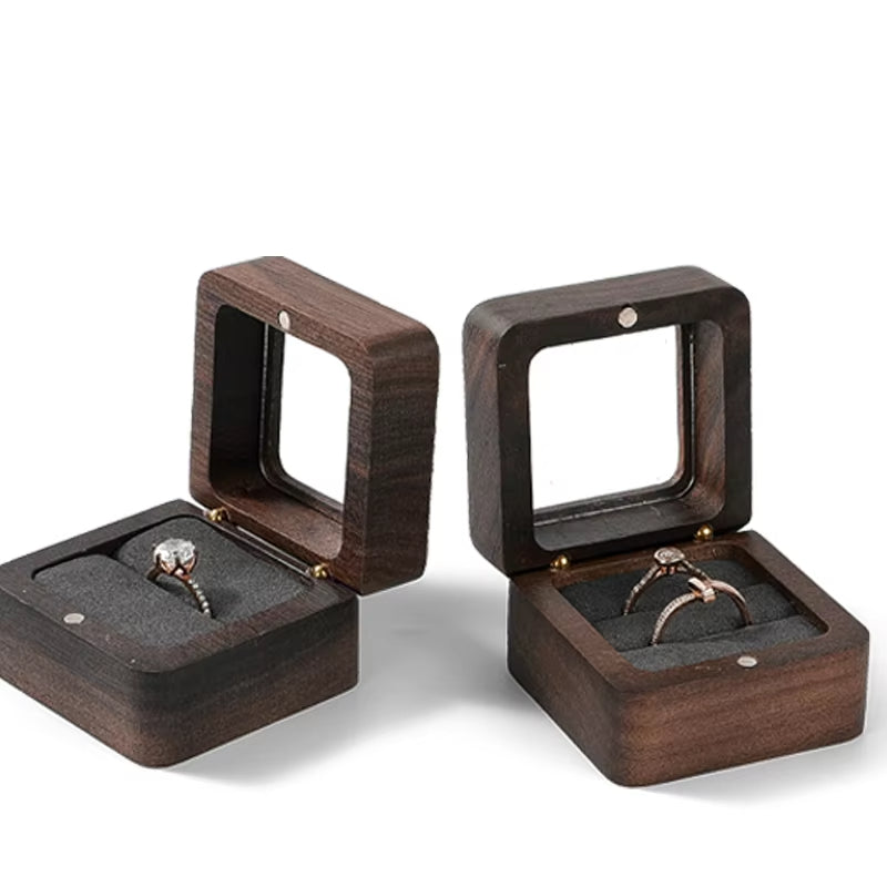 Oirlv Wooden Engagement Ring Box For Proposal Wood Ring Box