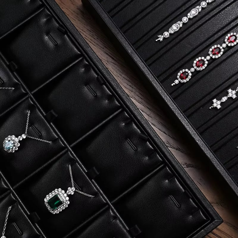 Oirlv Jewelry Organizer Leather Jewelry Storage Tray Display