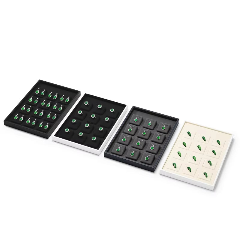 High end leather and microfiber Jewelry Display Plate ：P190