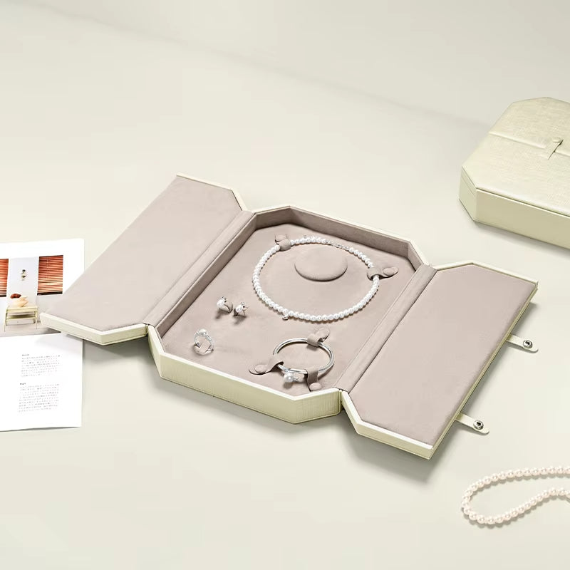 Oirlv Leather Jewelry Set Box High end Jewelry Organizer Case:H201