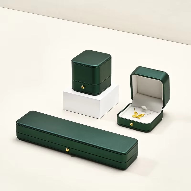 Green PU Leather Jewelry Packaging Gift Box H068