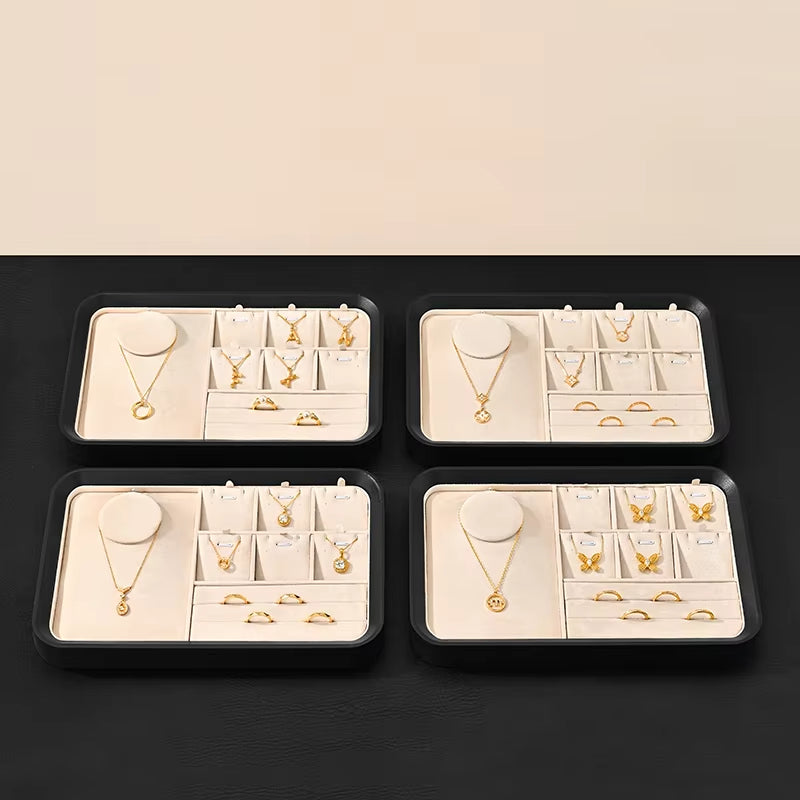 Oirlv Leather Jewelry Tray Jewelry Display PropsVelvet Jewelry：P216-P217