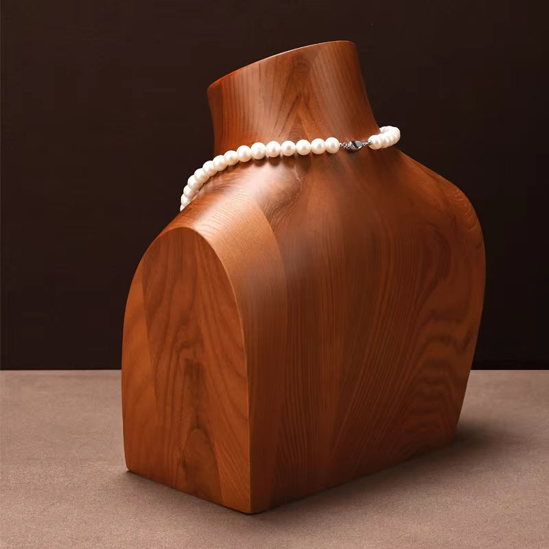 High quality log color wooden jewelry bust:SM238