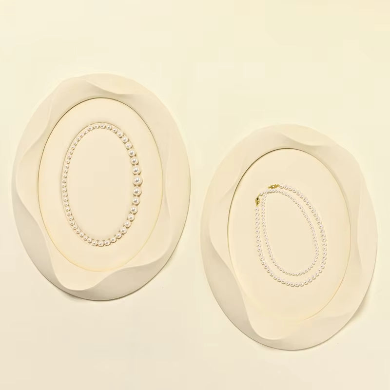 Oirlv Microfiber Jewelry Tray Pearl Necklace Ring Earring Bracelet Display:P220