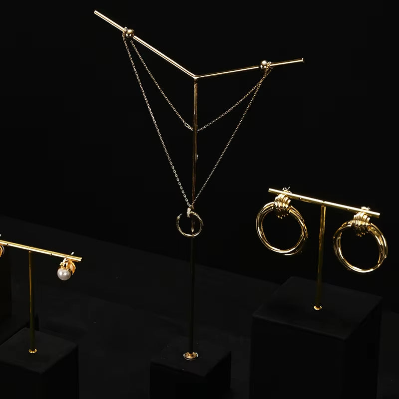 High end Black Microfiber jewelry display stand set:TT365