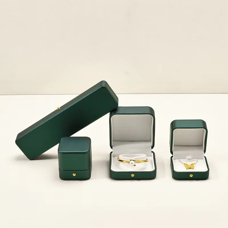 Green PU Leather Jewelry Packaging Gift Box H068