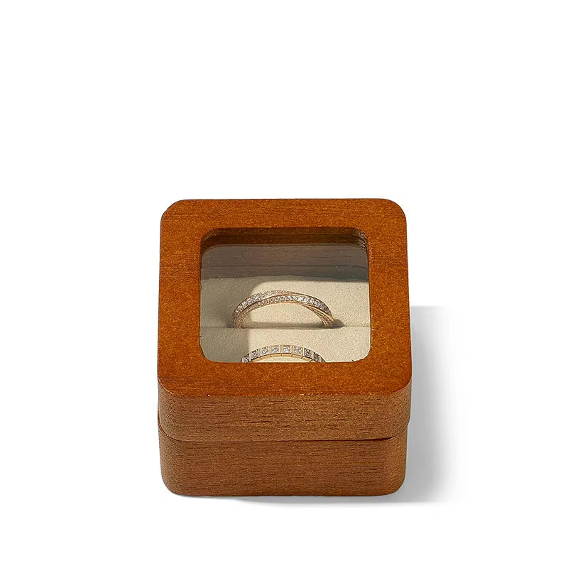 Oirlv Wooden Engagement Ring Box For Proposal Wood Ring Box