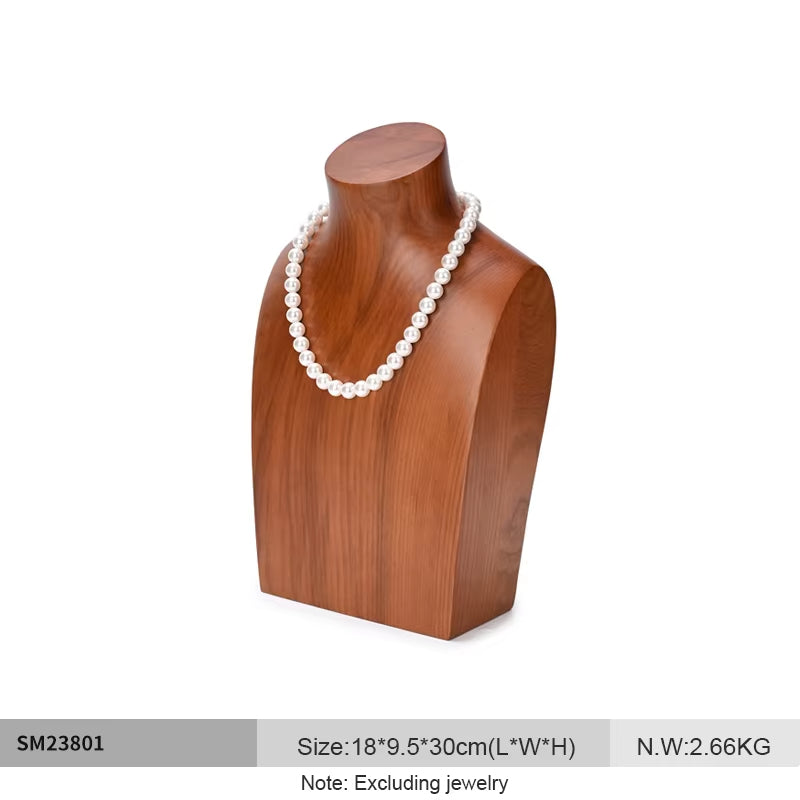 High quality log color wooden jewelry bust:SM238