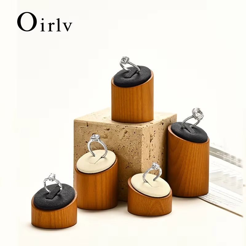 Oirlv 3-Piece Set Wooden Jewelry Organizer Rack Ring Storage Stand Display Holder:SM094
