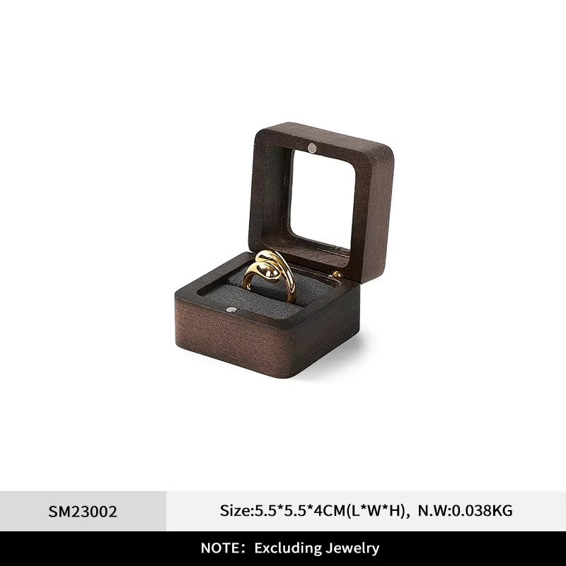 Oirlv Wooden Engagement Ring Box For Proposal Wood Ring Box