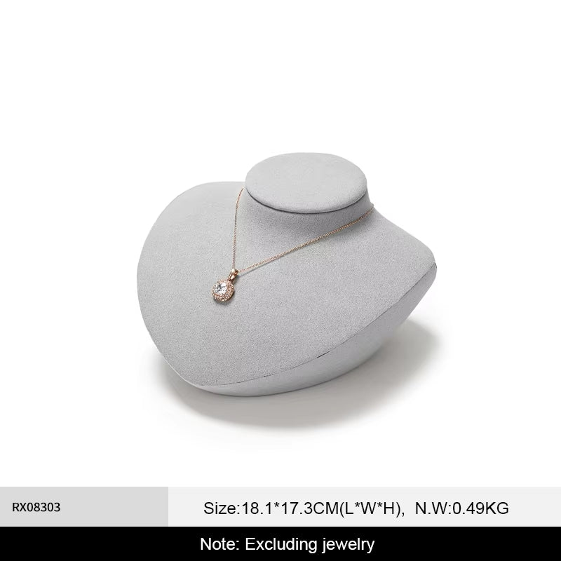 Oirlv Premium Necklace Display Rack Microfiber Portrait Necklace Bust Jewelry Bust