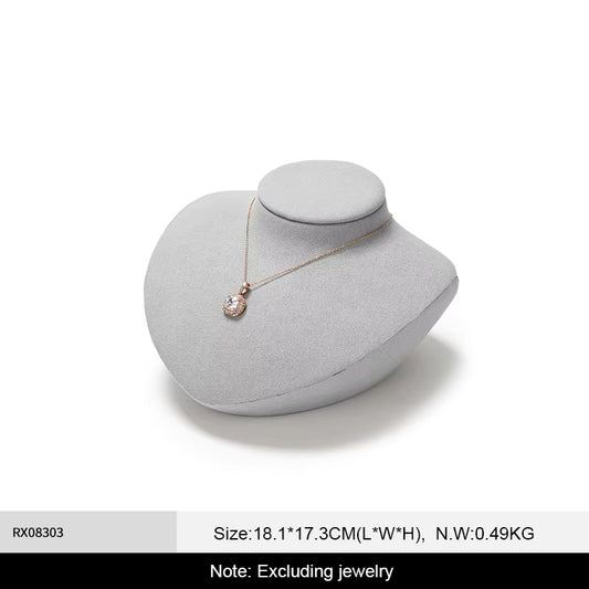 Oirlv Premium Necklace Display Rack Microfiber Portrait Necklace Bust Jewelry Bust