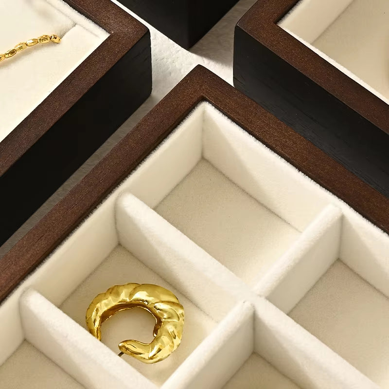 Oirlv Wooden Jewelry Storage Box Multi-layer Jewelry Organizer Box
