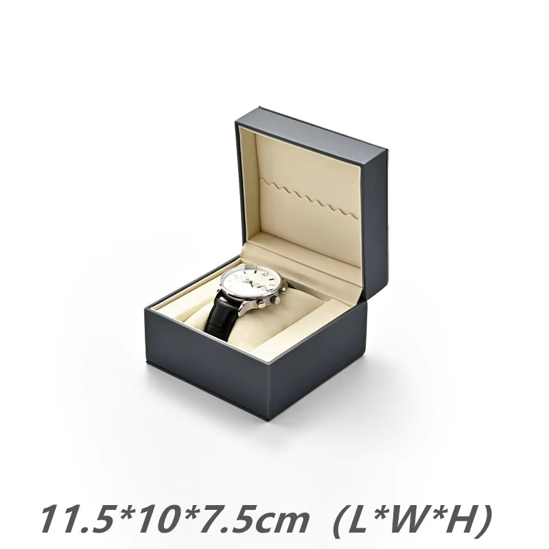 Oirlv Premium Single Watch Box With Pillow Grey Watch Case Storage Box :H173