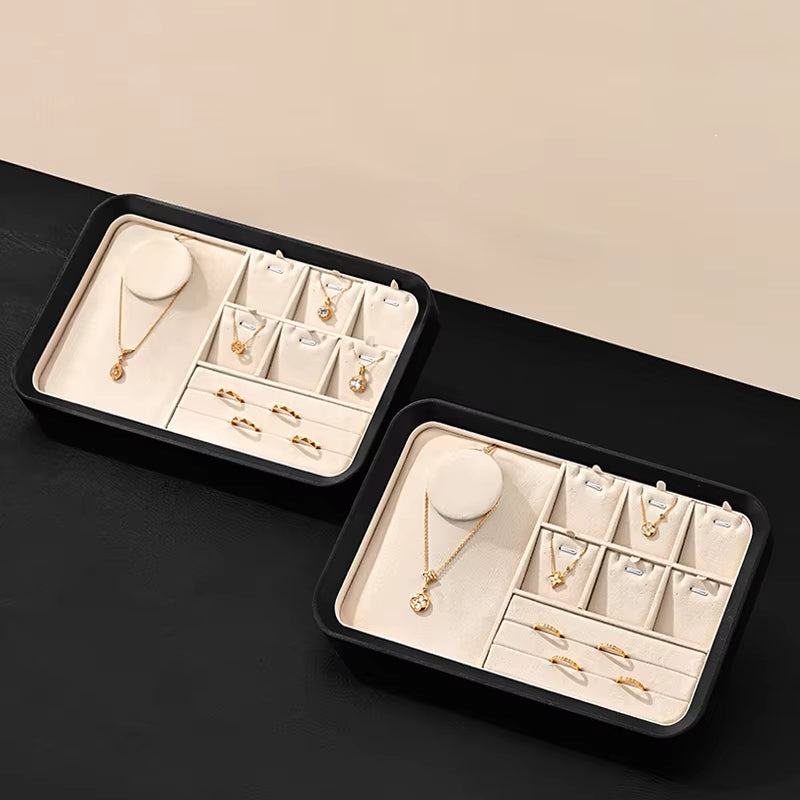 Oirlv Leather Jewelry Tray Jewelry Display PropsVelvet Jewelry：P216-P217