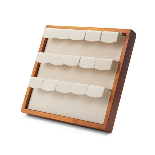15-Slot Wooden Earring Jewelry Display Stand SM033