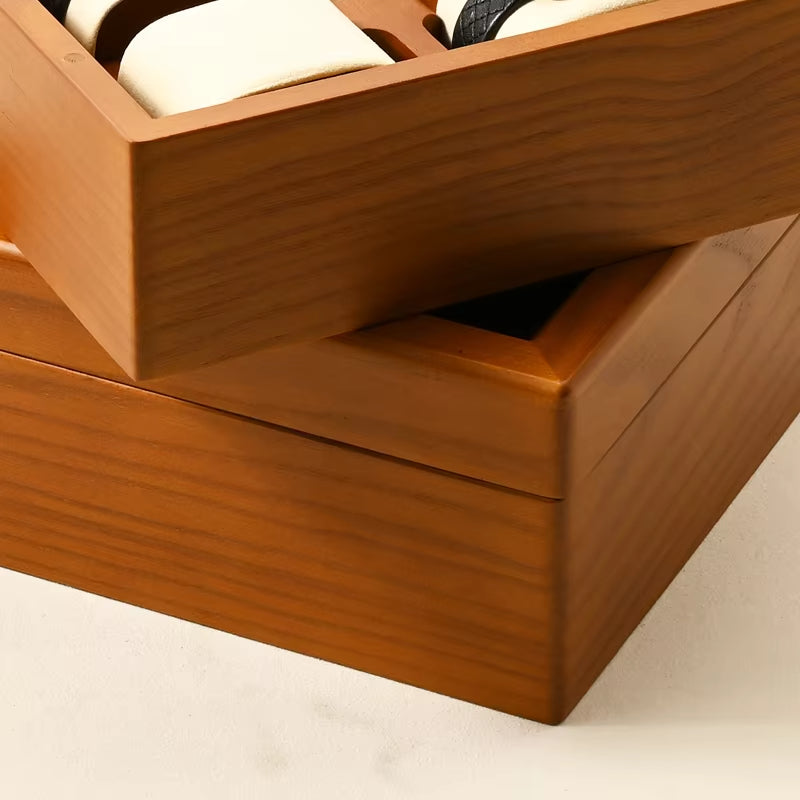 Wooden Jewelry Box Watch Organizer Case Wristwatch Display Box X048