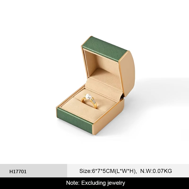 Green acrylic and leather Jewelry box:H177