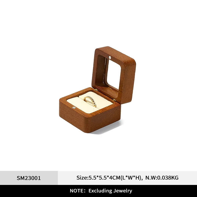 Oirlv Wooden Engagement Ring Box For Proposal Wood Ring Box