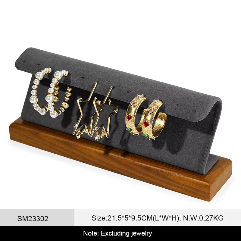 Oirlv Wooden Earring Display Stand Jewelry Showcase Display Holder :SM233