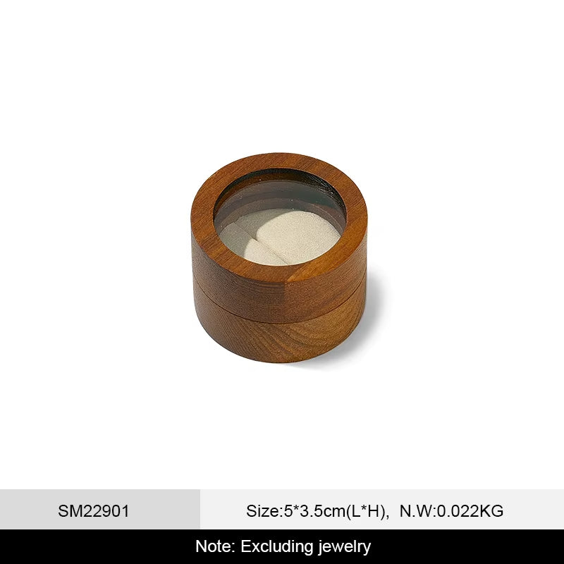 Oirlv Vintage Wood Ring Jewelry Box Single/Double Ring Styles Jewelry Organizer Box :SM229