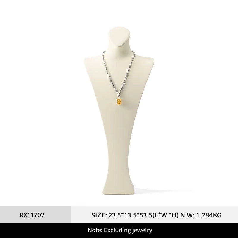 Oirlv Necklace Jewelry Display Props Chest Portrait Jewelry Diamond Necklace Display:RX117