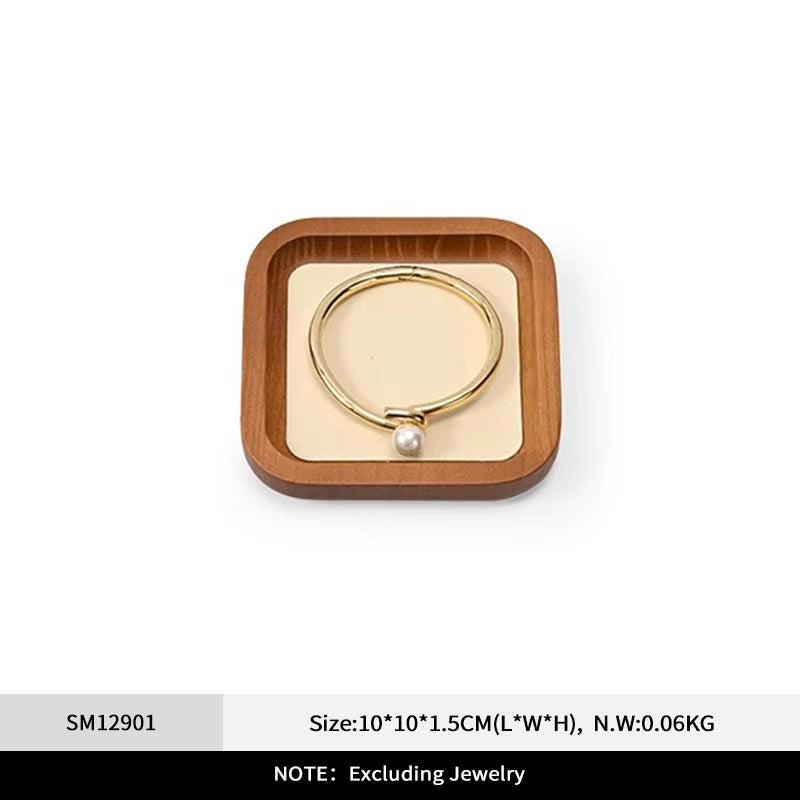 Orilv Wooden Jewelry Stand Ring Earring Pendant Rack Bracelet Jewelry Display Prop