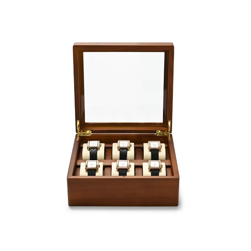 Wooden Jewelry Box Watch Organizer Case Wristwatch Display Box X048