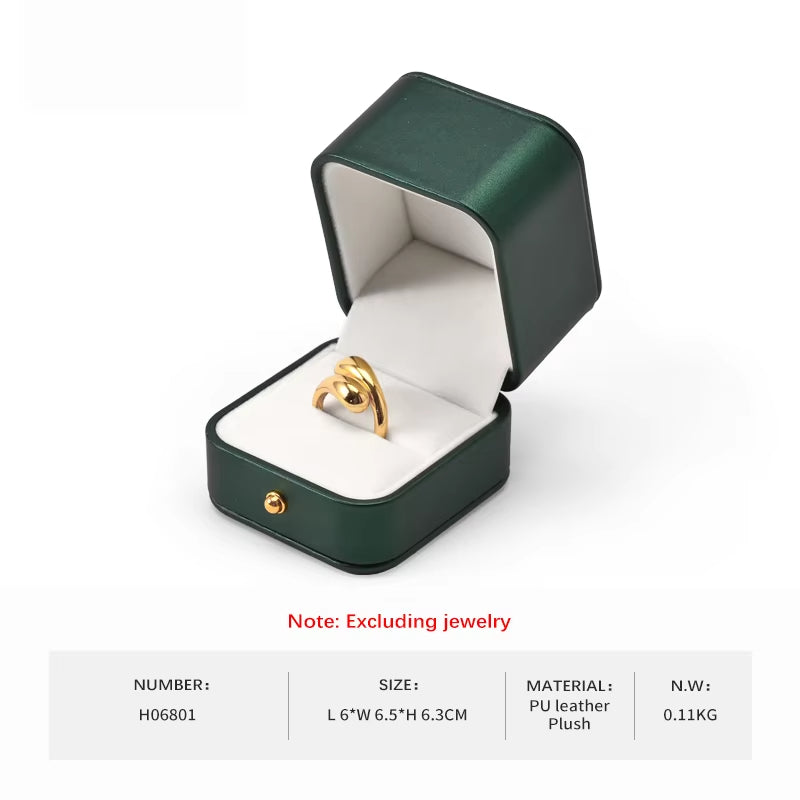 Green PU Leather Jewelry Packaging Gift Box H068