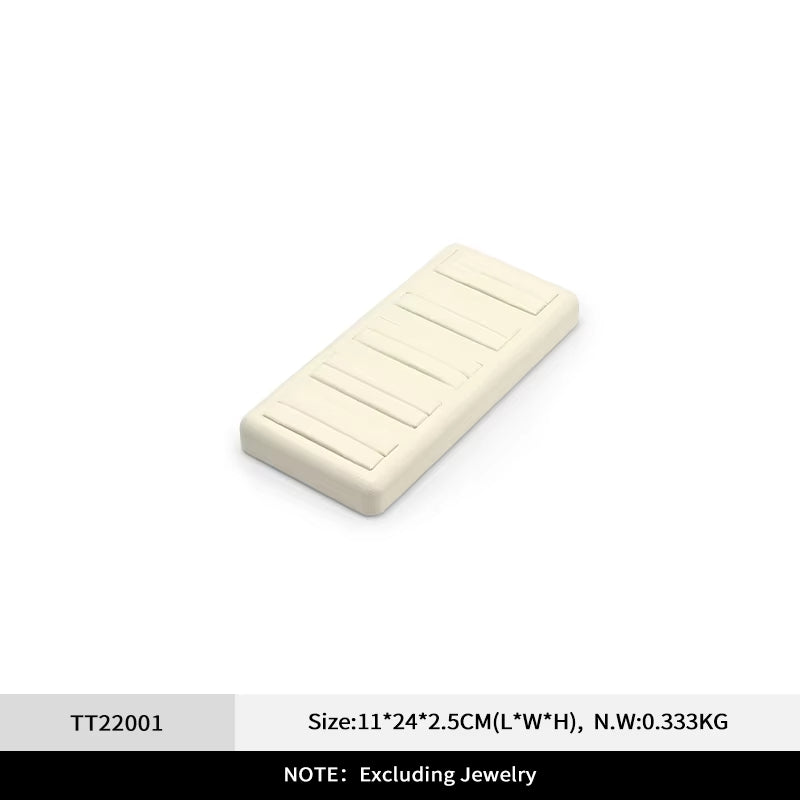 Oirlv Beige Jewelry Display Props Microfiber Jewelry Organizer Ring Necklace Watch Display Stand