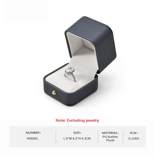 Steel Blue PU Leather Bracelet Chain Box H069