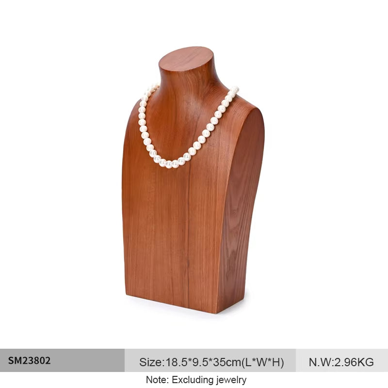 High quality log color wooden jewelry bust:SM238