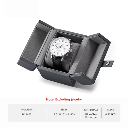 Oirlv PU Leather Watch Box Single Watch Organizer Watch Display Box:H194