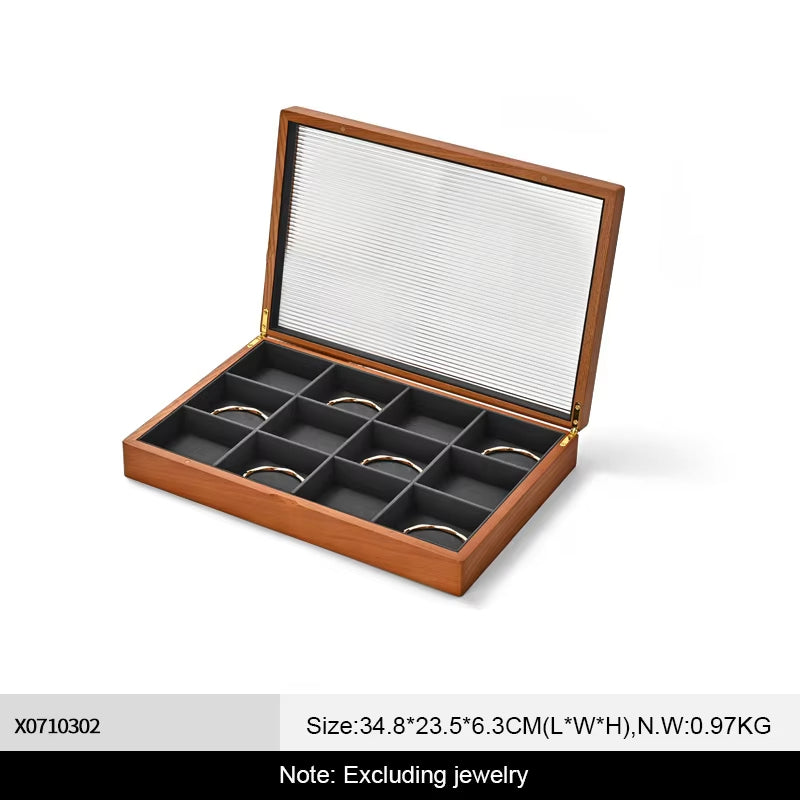 Oirlv Wooden Jewelry Box Organizer Ring Necklace Earring Bracelet Box: X071