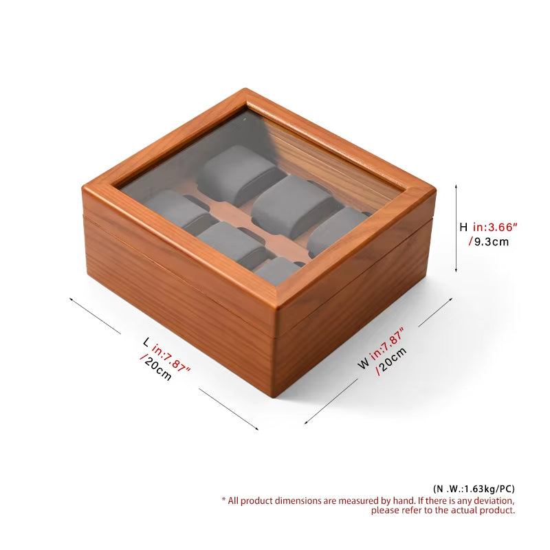 Wooden Jewelry Box Watch Organizer Case Wristwatch Display Box X048