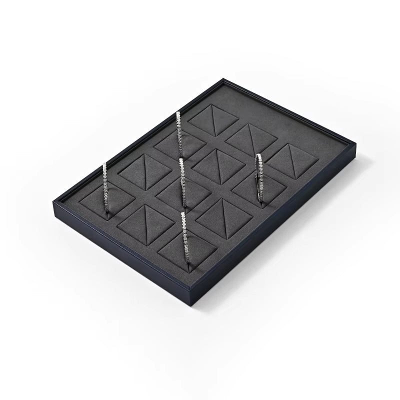 High end leather and microfiber Jewelry Display Plate ：P190