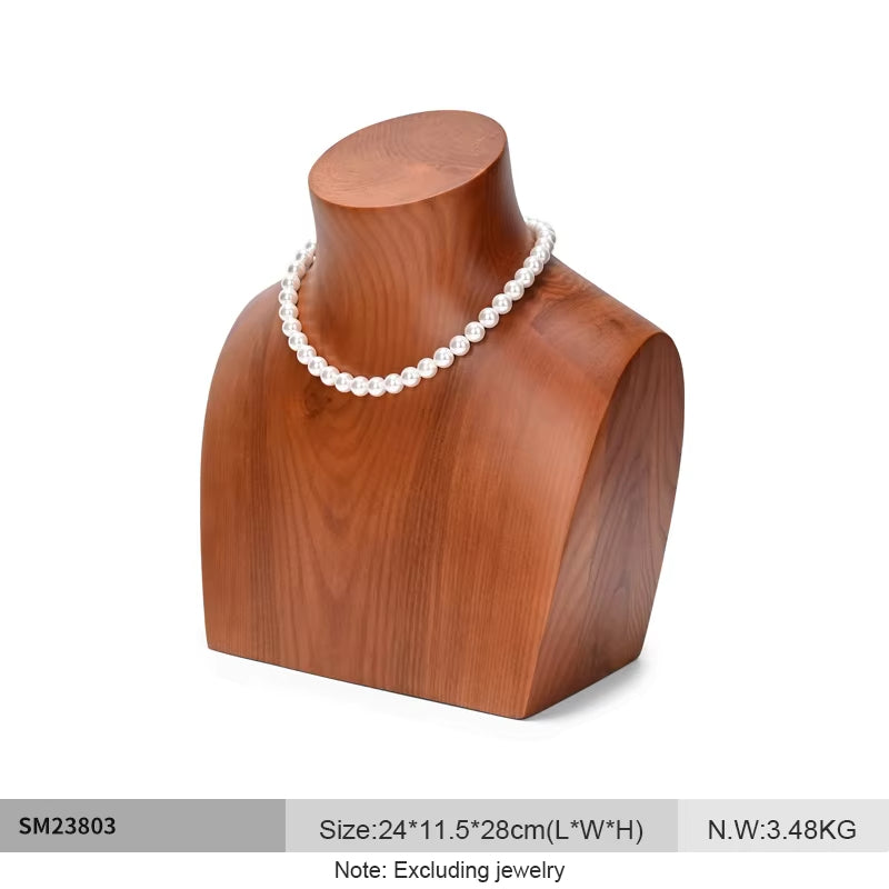 High quality log color wooden jewelry bust:SM238