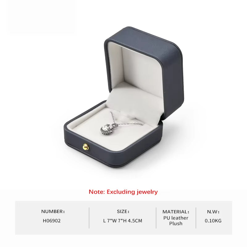 Steel Blue PU Leather Bracelet Chain Box H069