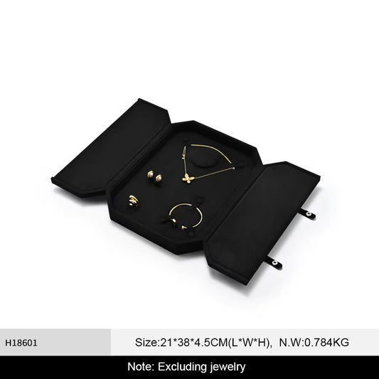 Oirlv Octagonal Jewelry Box Velvet Ring Necklace Earrings Bracelet Storage Box:H186