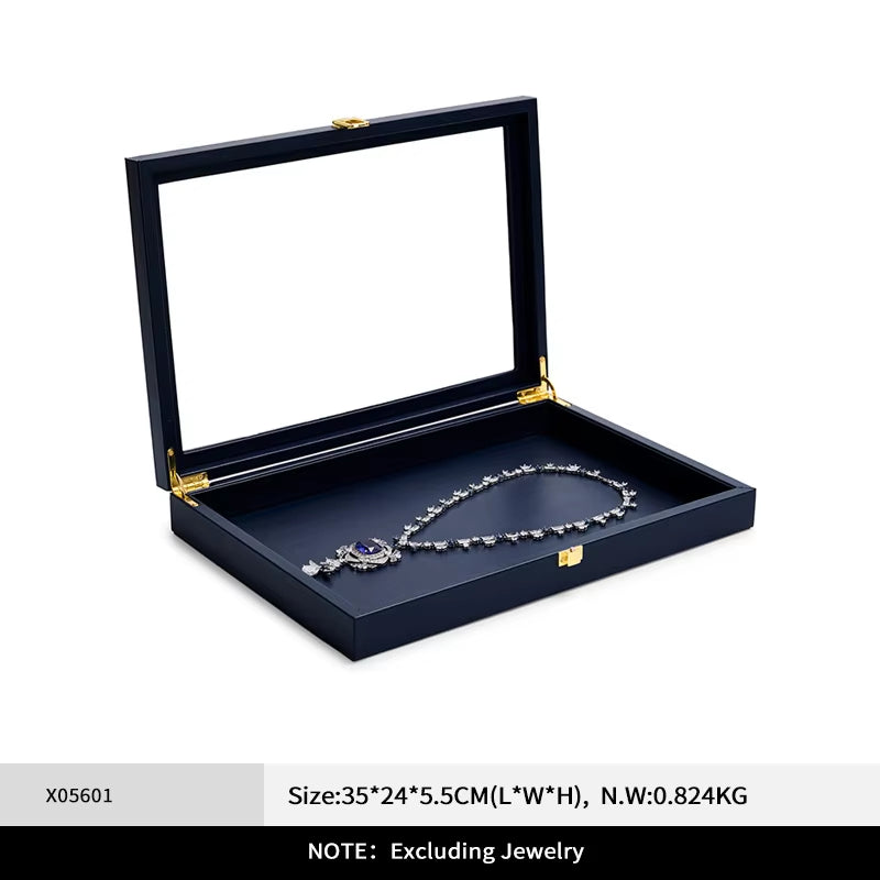 Blue Leather Jewelry Display Case X056