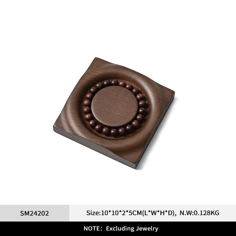 Oirlv Solid Wood Bracelet Display Tray Walnut Wood Color Bracelet Tray:SM242