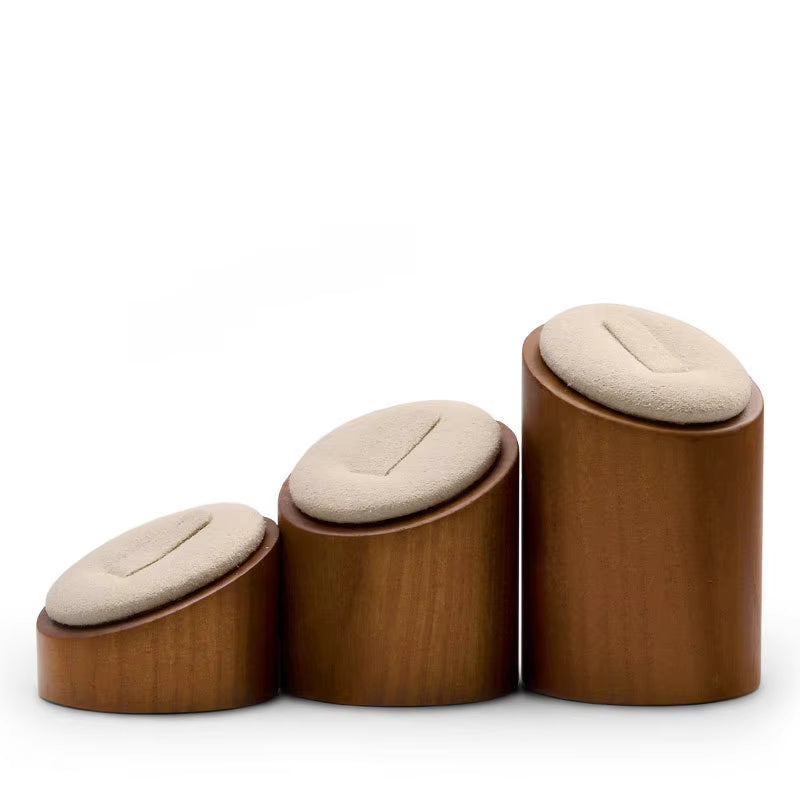Oirlv 3-Piece Set Wooden Jewelry Organizer Rack Ring Storage Stand Display Holder:SM094